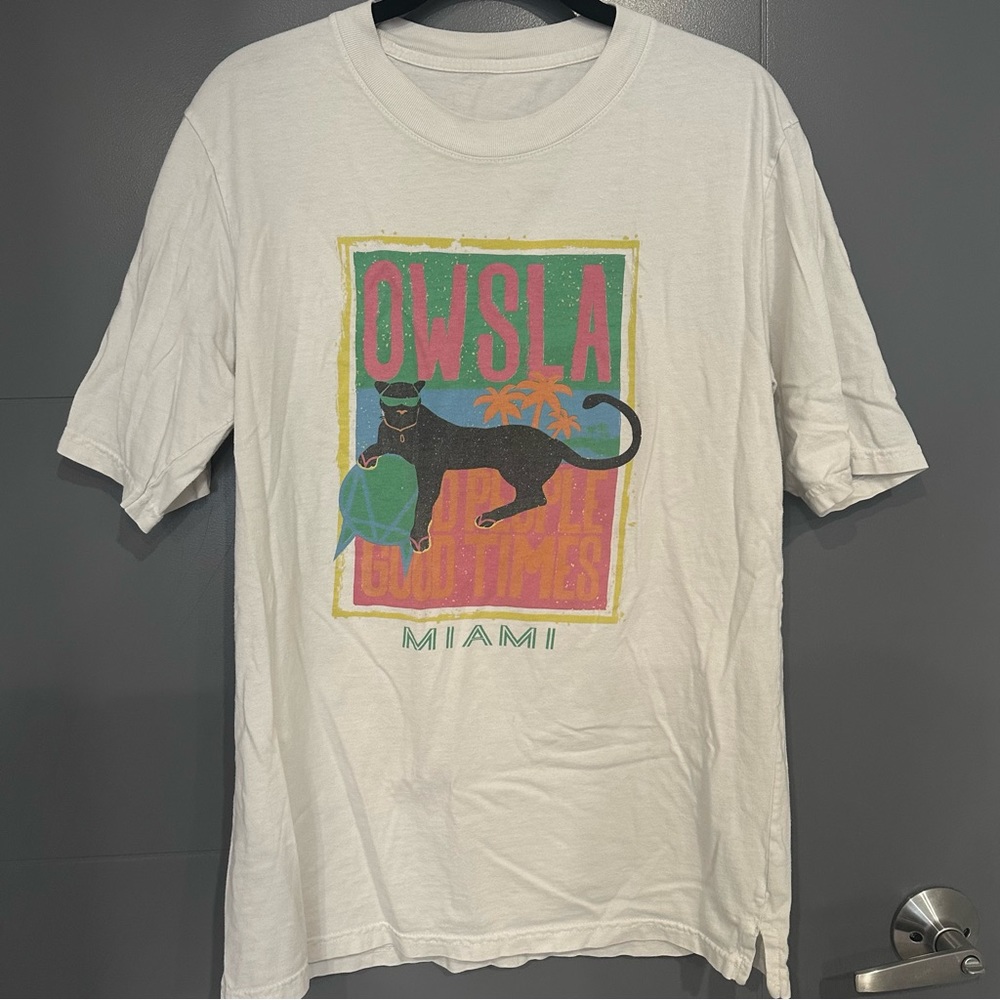 Rare Owsla Miami White Shirt size Medium